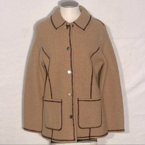 VINTAGE Sarah Spencer Tan Boiled Wool Shacket Jacket M